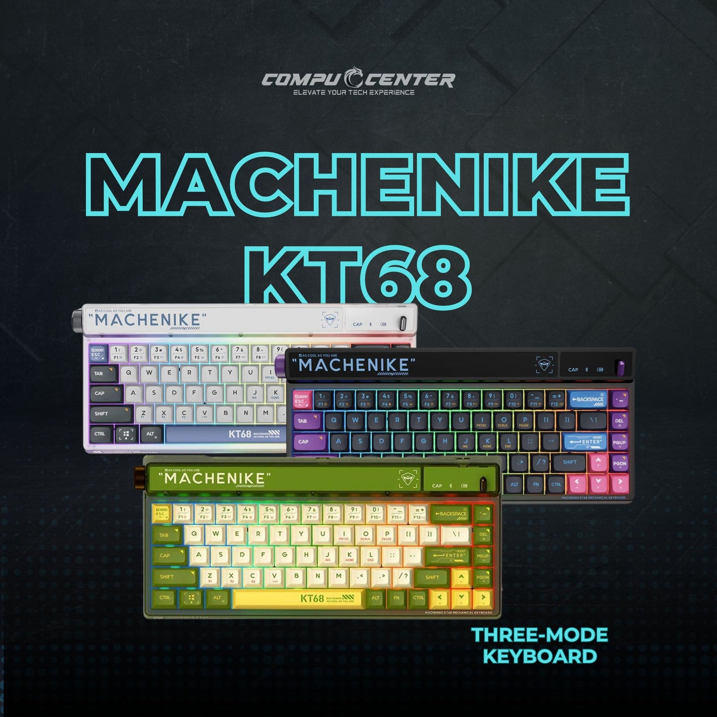 Machenike KT68-B68W Tri-Mode Mechanical Keyboard