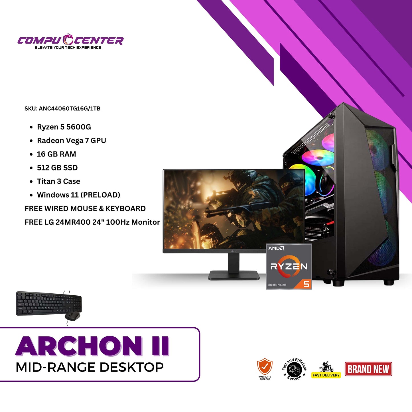 Archon II | Ryzen 5 5600G | 24MR400-B 100Hz