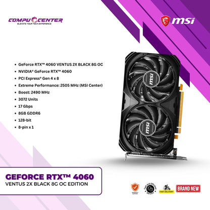 MSI | NVIDIA RTX 4060 Ventus 2X | 8GB GDDR6