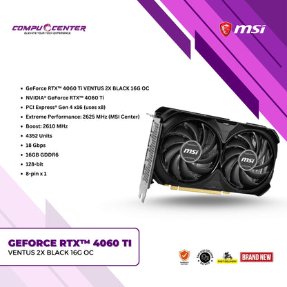 MSI | NVIDIA RTX 4060 Ti Ventus 2X | 8GB GDDR6