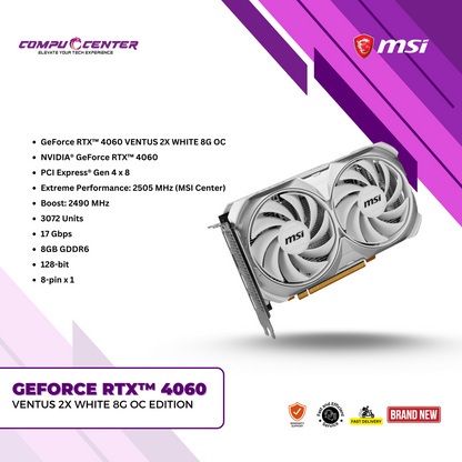 MSI | NVIDIA RTX 4060 Ventus 2X | 8GB GDDR6