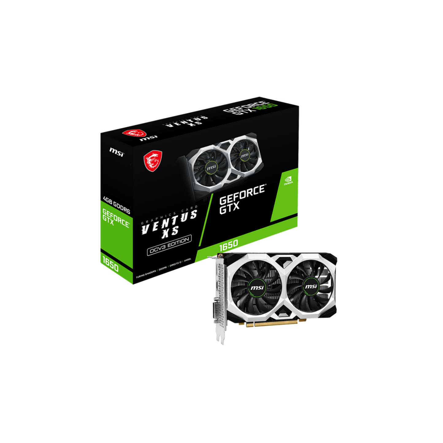 MSI | NVIDIA GTX 1650 Ventus XS | 4GB GDDR6