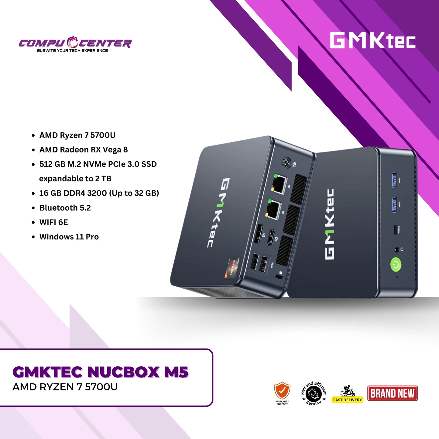 GMKtec | Nucbox M5 | AMD Ryzen 7 5700U